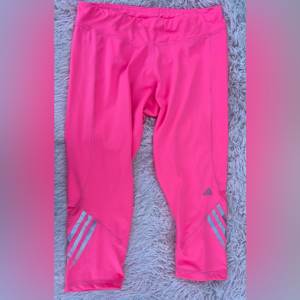 Adidas hot pink exercise pants